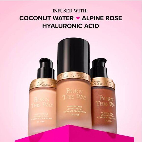 TOO FACED Born This Way Flawless Coverage Natural Finish* Foundation ~ Ivory NIB - Picture 10 of 15